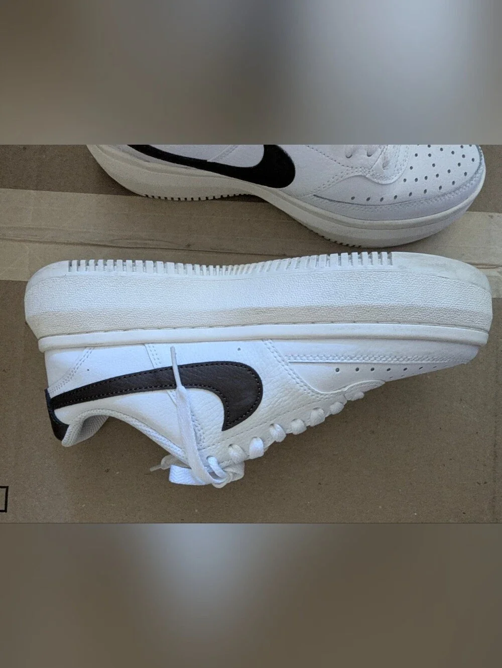 Nike Court Vision Alta White Baroque Brown Sz 7.5 Women's